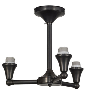 Meyda 16"W Craftsman Brown on Brass 3 LT Flushmount Hardware '154474