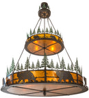 Meyda 72" Wide Bear in the Woods Two Tier Inverted Pendant '154616
