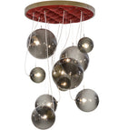 Meyda 40"W Bola Plush 9 LT Cascading Pendant '154828