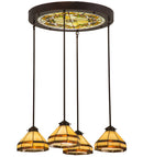Meyda 27"w Middleton Art Glass Ceiling Medallion 4 Lt Pendant - 159298