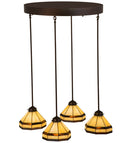 Meyda 27"w Middleton Art Glass Ceiling Medallion 4 Lt Pendant - 159298