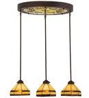 Meyda 27"w Middleton Art Glass Ceiling Medallion 4 Lt Pendant - 159298