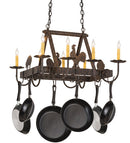 Meyda 27" Long Barn Animals 8 Light Pot Rack '161017
