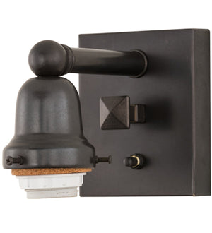 Meyda 4"W Craftsman Brown on Brass 1 LT Wall Sconce Hardware '161599