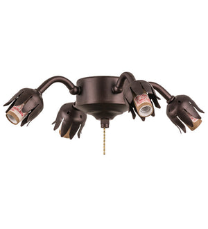 Meyda 12" Wide Mahogany Bronze 4 Light Fan Light Fixture '162433