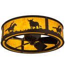 Meyda 36"W Cowboy & Steer Chandel-Air- 163131