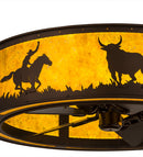Meyda 36"W Cowboy & Steer Chandel-Air- 163131