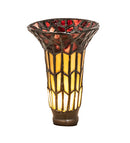 Meyda 4" Wide X 6" High Tiffany Pond Lily Honey Wisp & Red Shade '16551