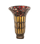 Meyda 4" Wide X 6" High Tiffany Pond Lily Honey Wisp & Red Shade '16551