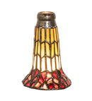 Meyda 4" Wide X 6" High Tiffany Pond Lily Honey Wisp & Red Shade '16551