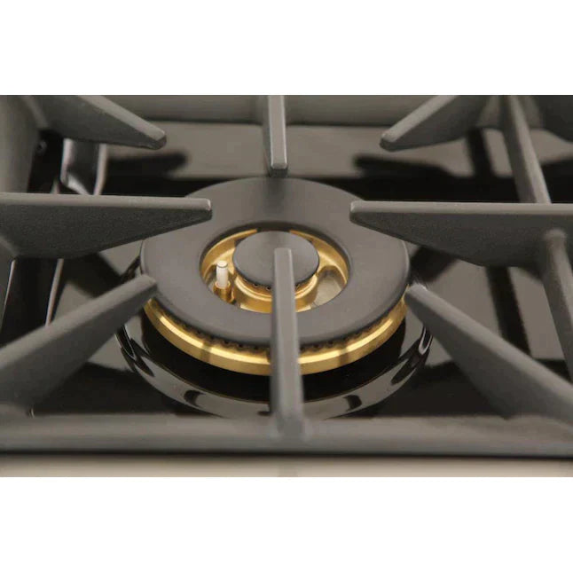 Kucht Signature 36-Inch Gas Range with Convection Oven in White with White Knob & Rose Gold Handle KNG361-W-ROSE