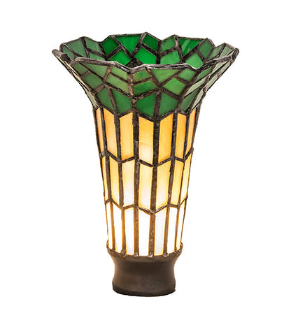 Meyda 4" Wide X 6" High Stained Glass Pond Lily Amber and Green Shade '16582