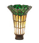 Meyda 4" Wide X 6" High Stained Glass Pond Lily Amber and Green Shade '16582