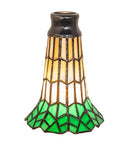 Meyda 4" Wide X 6" High Stained Glass Pond Lily Amber and Green Shade '16582