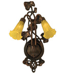 Meyda 11" Wide Amber Tiffany Pond Lily 2 LT Wall Sconce '16608