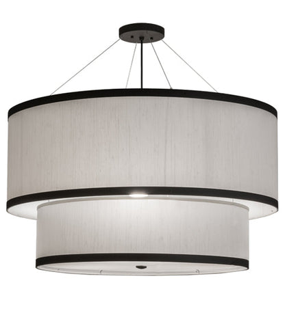 Meyda 36"W Cilindro 2 Tier Textrene Pendant 167053