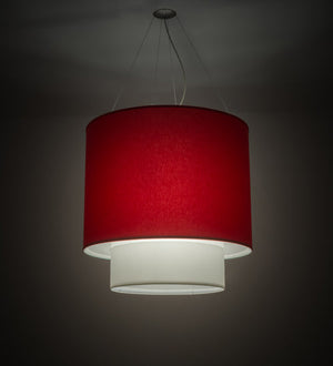 Meyda 34"W Cilindro Two Tier Textrene Pendant '170480