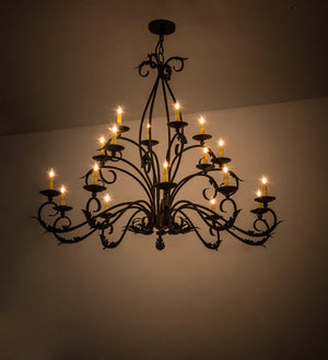 Meyda 54" Long Windsor 18 Light Oblong Chandelier- 171783