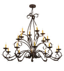 Meyda 54" Long Windsor 18 Light Oblong Chandelier- 171783