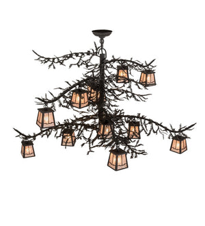 Meyda 48"W Pine Branch Valley View 12 LT Chandelier '173025