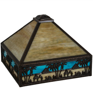 Meyda 15.5"Sq Camel Mission Shade '17323