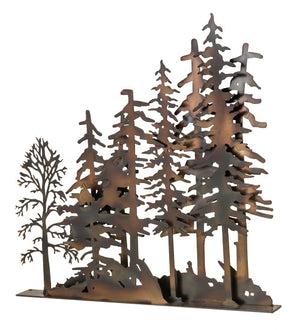 Meyda 31" Long X 30" High Tall Pines Window Art '173325