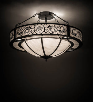 Meyda 36"W Toulouse Personalized Monogram Inverted Pendant '175031