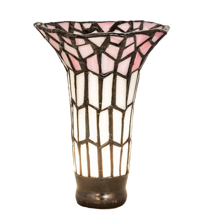 Meyda 4" Wide X 6" High Stained Glass Pond Lily Pink and White Shade '17624