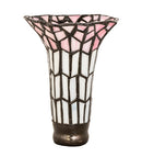 Meyda 4" Wide X 6" High Stained Glass Pond Lily Pink and White Shade '17624