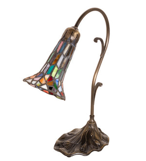 Meyda 15" High Stained Glass Pond Lily Accent Lamp - 17866
