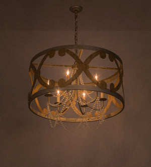 Meyda 36"W Pradelles 6 LT Chandelier- 181314