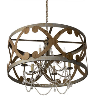 Meyda 36"W Pradelles 6 LT Chandelier- 181314