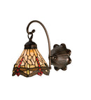 Meyda 7"W Tiffany Hanginghead Dragonfly Wall Sconce 18685
