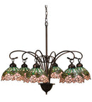 Meyda 31" Wide Tiffany Cabbage Rose 6 Light Chandelier 18713