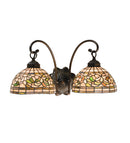 Meyda 18"W Tiffany Turning Leaf 2 LT Wall Sconce 18717