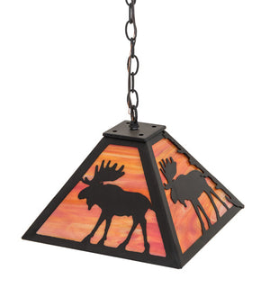Meyda 13"Sq Lone Moose Pendant 187364