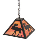 Meyda 13"Sq Lone Moose Pendant 187364