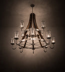 Meyda 60" Wide Barrel Stave Winter Maple 12 Light Chandelier 187994