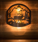 Meyda 11" Wide Elk at Lake Wall Sconce '188369