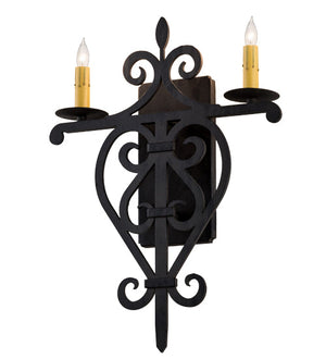 Meyda 15"W Fleur De Lys Wall Sconce 189161