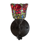 Meyda 6" Wide Red Rosebud Wall Sconce '19019