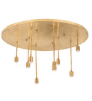 Meyda 36"W Raw Brass 9 LT Flushmount Hardware 191758