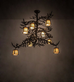 Meyda 48" Long Pine Branch Valley View 8 LT Chandelier 194329