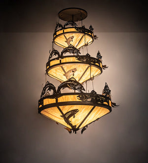 Meyda 58" Wide Catch of the Day Trout 3 Tier Chandelier 195815