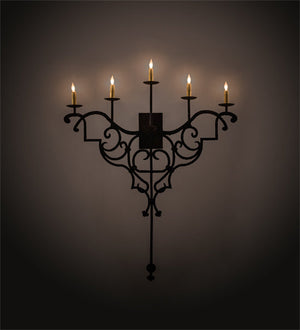 Meyda 36" Wide Fleur De Lys 5 LT Wall Sconce198848