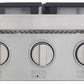 Kucht 48-Inch 6 Burner Gas Rangetop in Stainless Steel with Silver Accents (KFX489T-S)