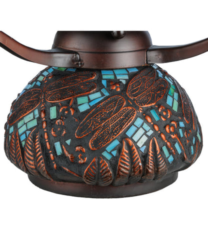 Meyda 17"H Tiffany Dragonfly Mosaic Table Base '20039