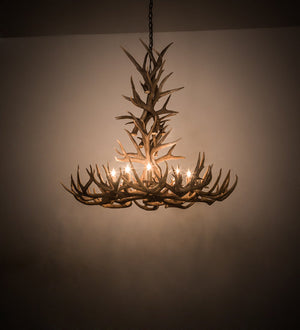 Meyda 43" Wide Antlers Whitetail Deer 8 LT Chandelier- 200436