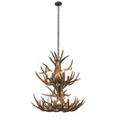 Meyda 34" Wide Antlers Mule Deer 12 LT Chandelier- 200460