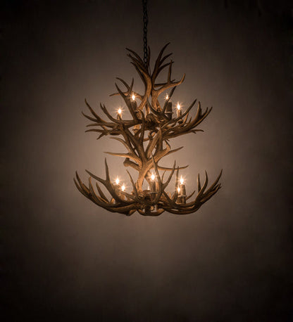Meyda 36" Wide Antlers Mule Deer 12 Light Chandelier- 200461